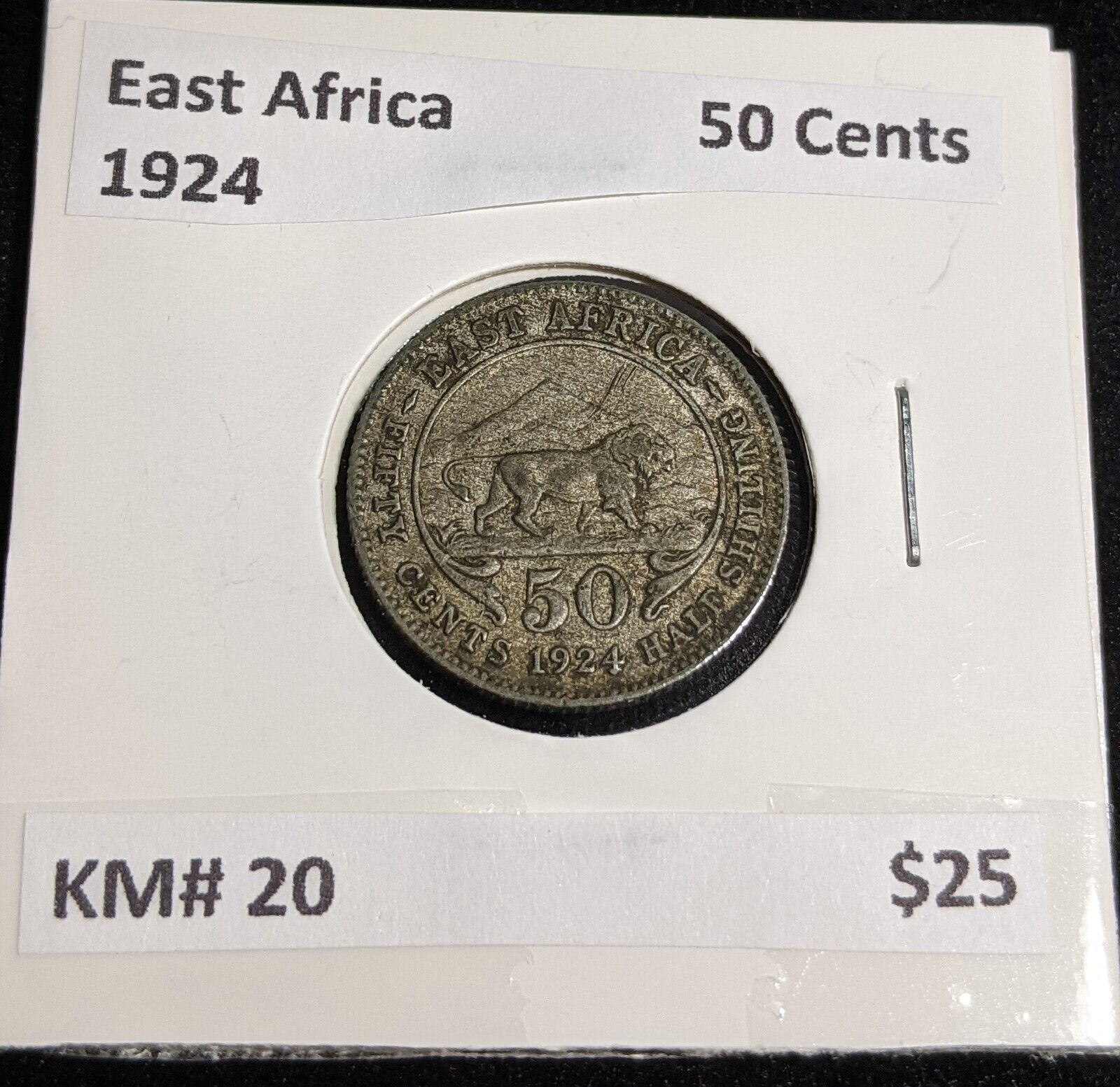 East Africa 1924 50 Cents KM# 20 #154 #31C