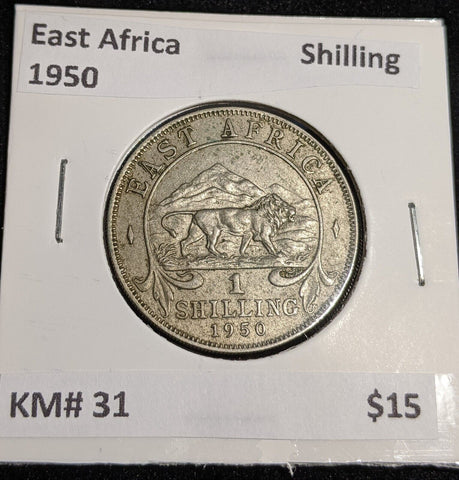 East Africa 1950 Shilling KM# 31 #130 #31C