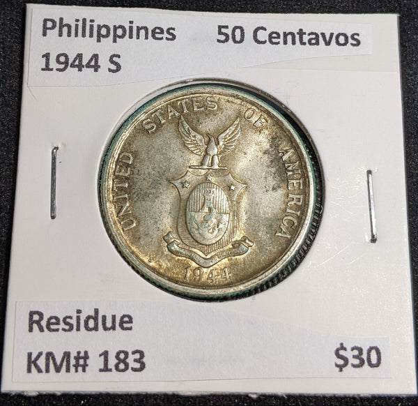 Philippines 1944 S 50 Centavos KM# 183 Residue #048 #31C
