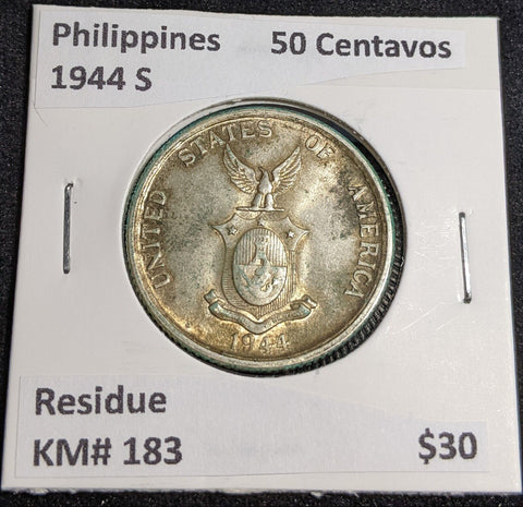 Philippines 1944 S 50 Centavos KM# 183 Residue #048 #31C