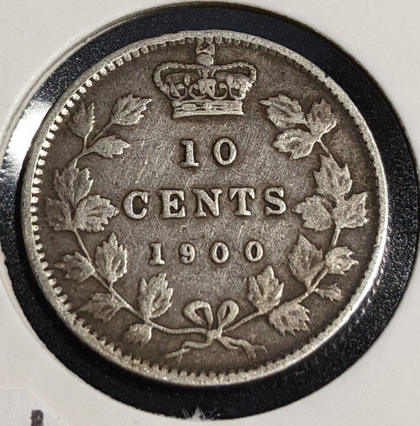 Canada 1900 10 Cents KM# 3 Cleaned Rim Damage #217 #31C