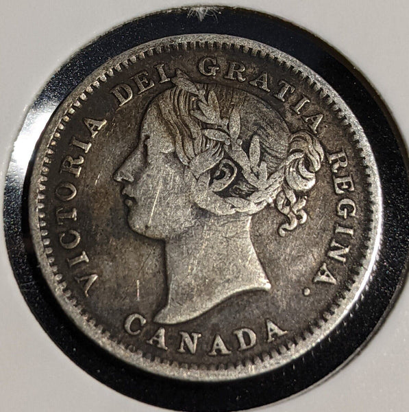 Canada 1900 10 Cents KM# 3 Cleaned Rim Damage #217 #31C
