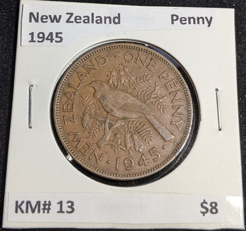New Zealand 1945 Penny KM# 13 #022 #32A