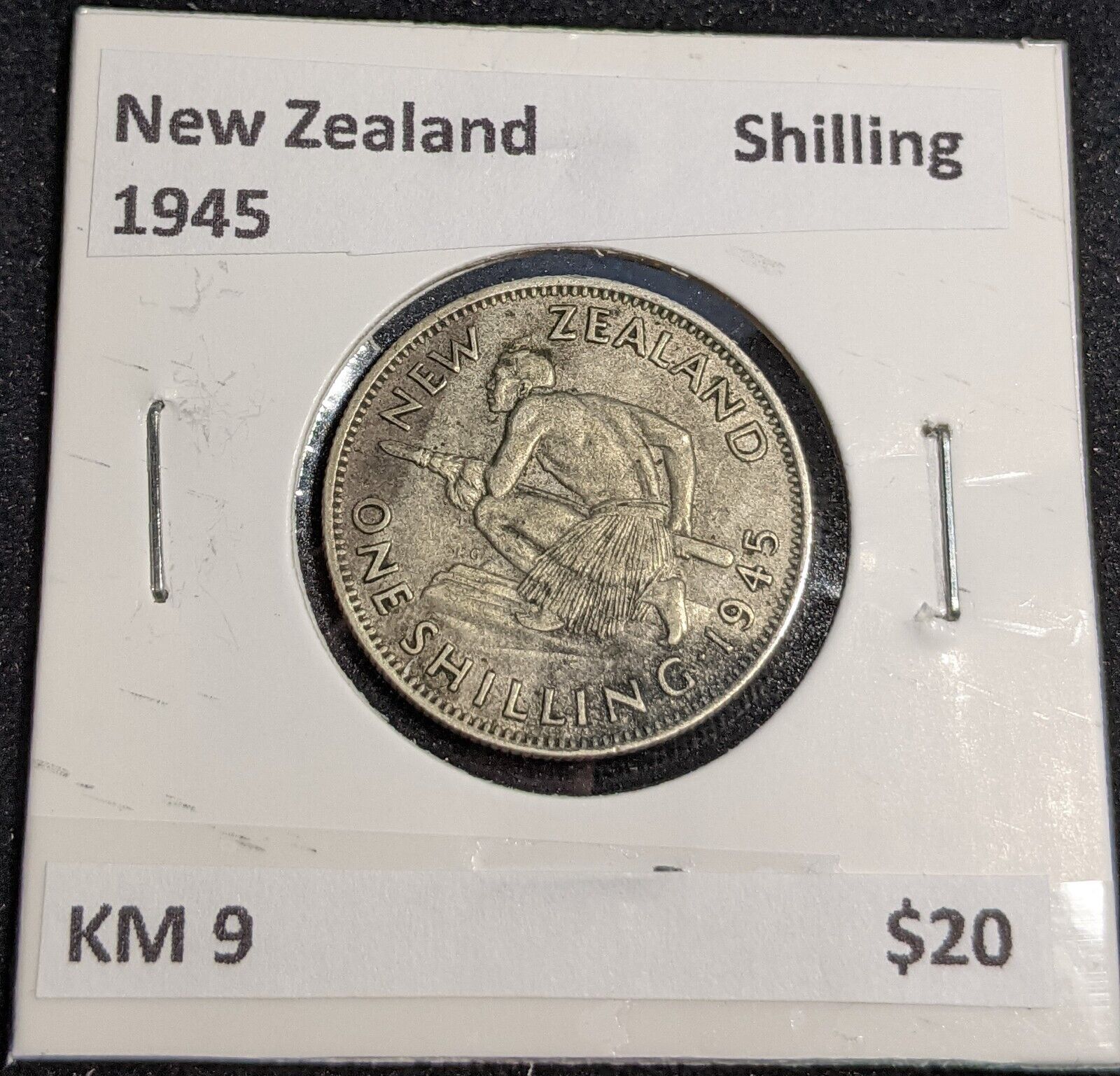 New Zealand 1945 Shilling KM 9 #024 #32A