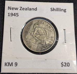 New Zealand 1945 Shilling KM 9 #024 #32A