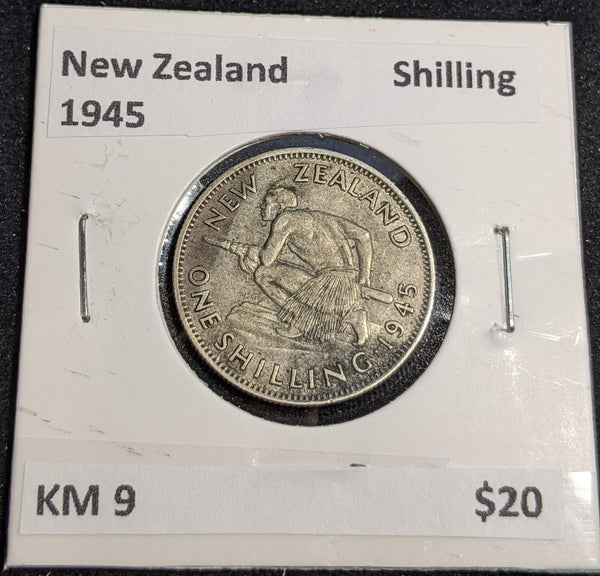 New Zealand 1945 Shilling KM 9 #024 #32A