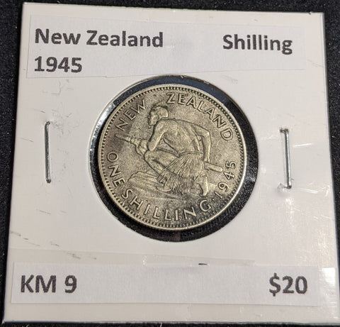 New Zealand 1945 Shilling KM 9 #024 #32A