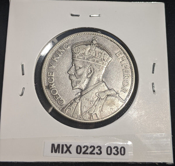 New Zealand 1934 Florin KM 4 Scratches #030 #32B