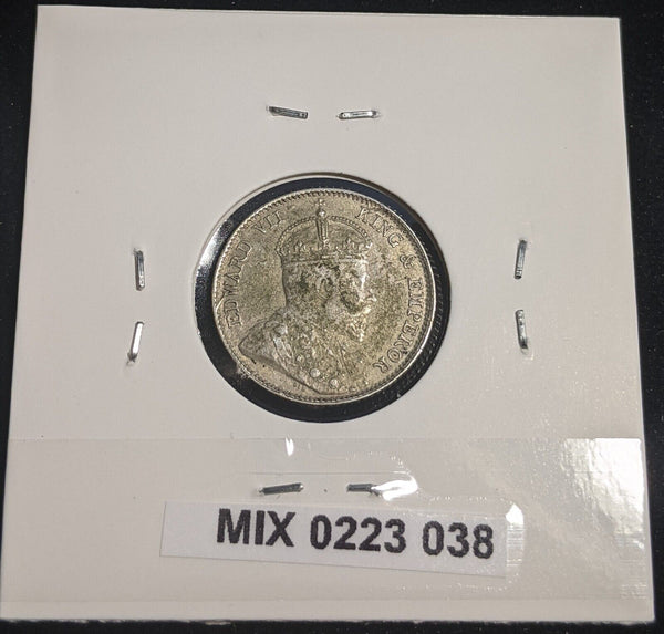 Straits Settlements 1910B 10 Cents KM# 21a Residue #038 #32B