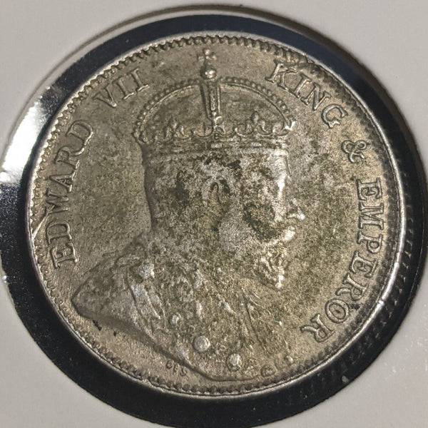 Straits Settlements 1910B 10 Cents KM# 21a Residue #038 #32B