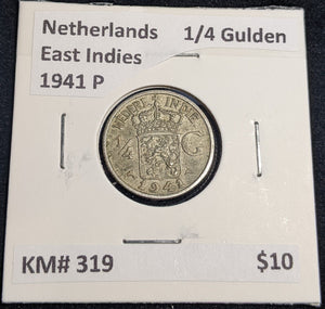 NetherlandsEast Indies 1941 P 1/4 Gulden KM# 319 #089 #32B