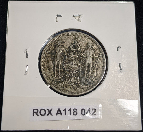 British North Borneo 1920 H 2-1/2 Cent KM# 4 Residue #042 #32B