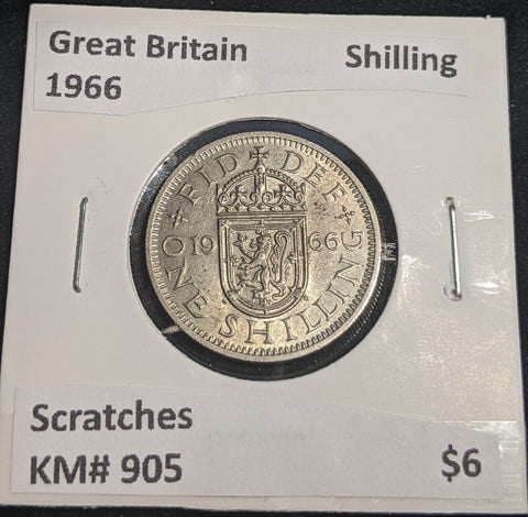 Great Britain 1966 Shilling KM# 905 Scratches #014 #32B