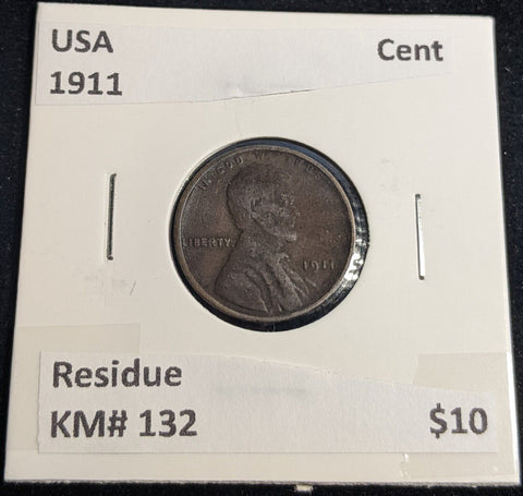 USA 1911 Cent KM# 132 Residue #0178 #32B