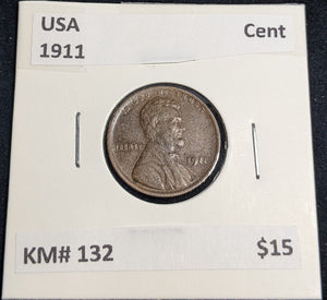 USA 1911 Cent KM# 132 #335 #32B