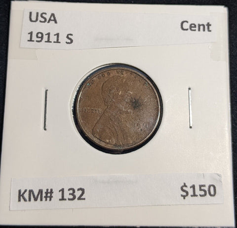USA 1911 S Cent KM# 132 #0157 #32B