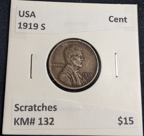 USA 1919 S Cent KM# 132 Scratches #0196 #32B