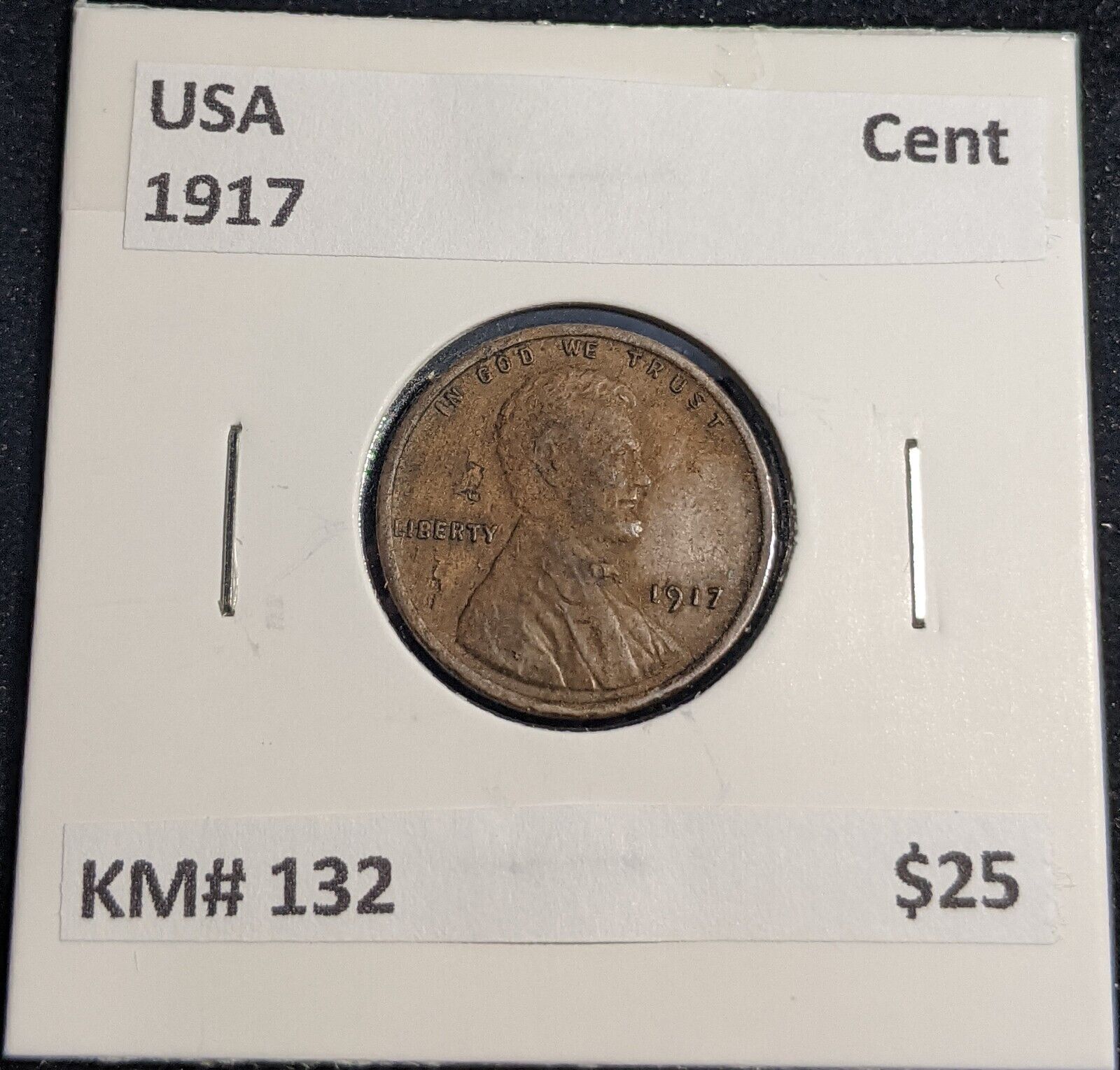 USA 1917 Cent Planchet Error KM# 132 #182 #32B