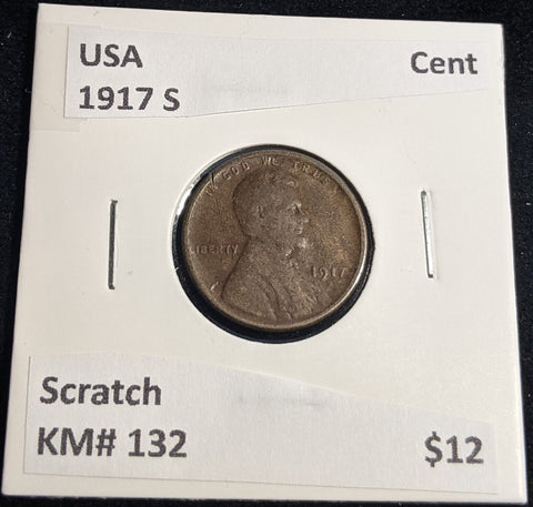 USA 1917 S Cent KM# 132 Scratch #0237 #32B