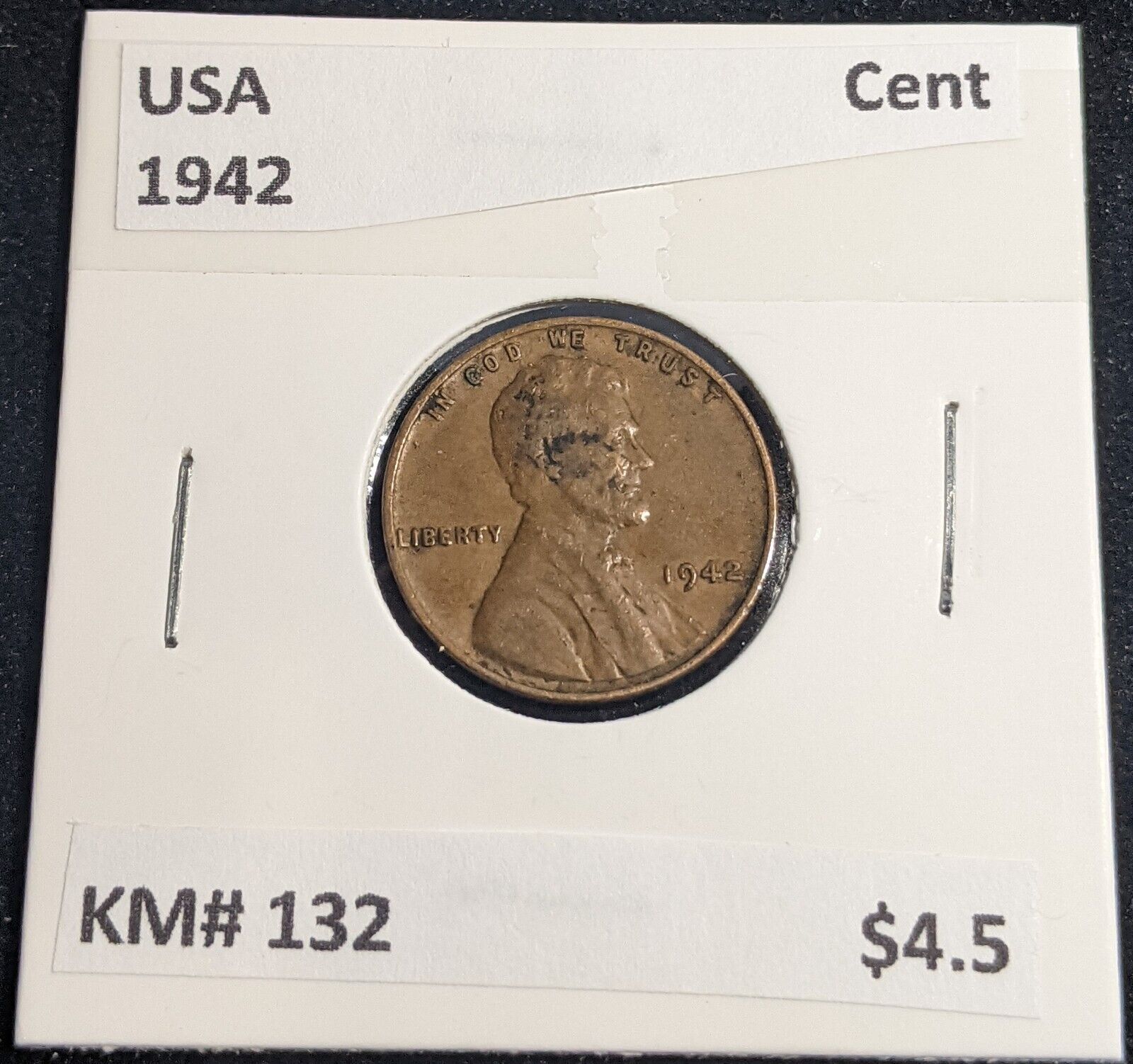 USA 1942 Cent KM# 132 #947 #32B