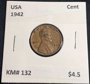 USA 1942 Cent KM# 132 #947 #32B