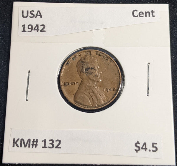 USA 1942 Cent KM# 132 #947 #32B