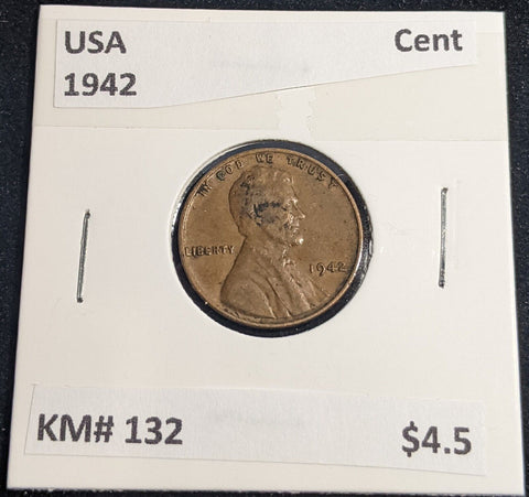 USA 1942 Cent KM# 132 #947 #32B