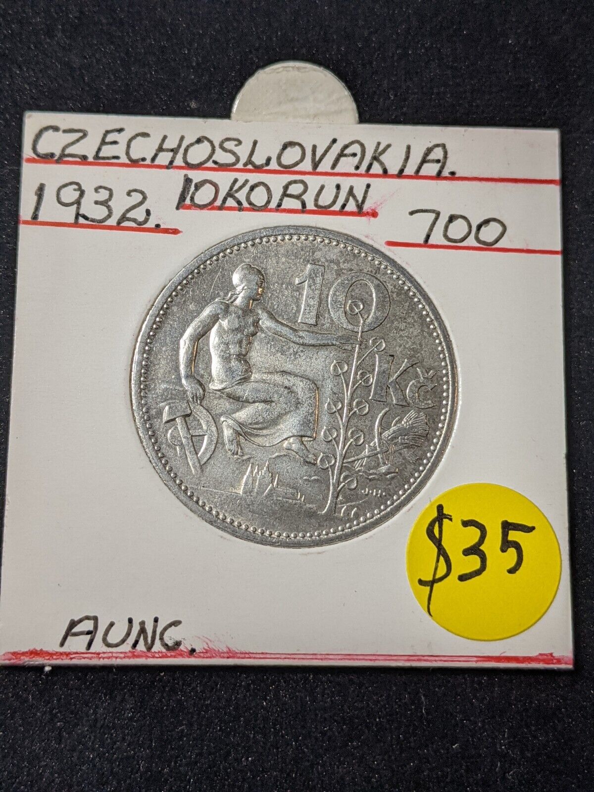 Czechoslovakia 1932 10 Korun KM# 15