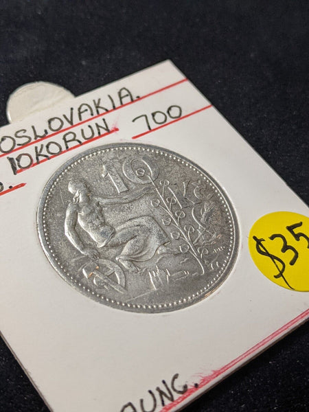 Czechoslovakia 1932 10 Korun KM# 15