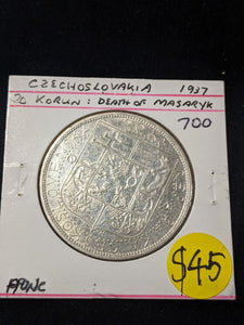 Czechoslovakia 1937 20 Korun KM# 18