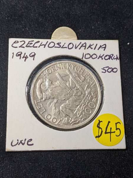 Czechoslovakia 1949 100 Korun KM# 29