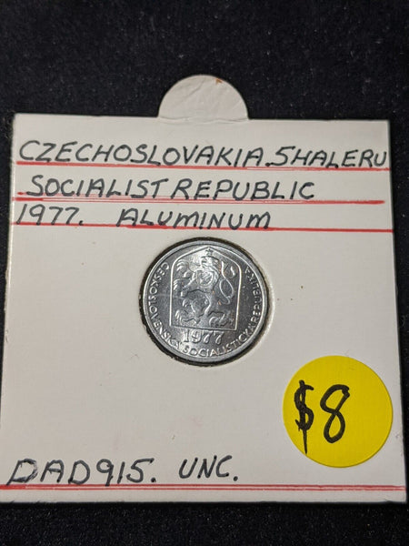 Czechoslovakia 1977 5 Haleru KM# 86