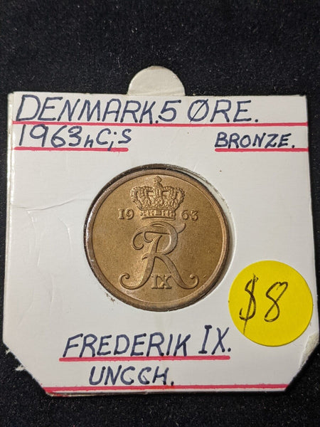 Denmark 1963 h 5 Ore KM# 848.1