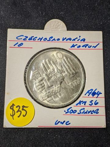 Czechoslovakia 1964 10 Korun KM# 56