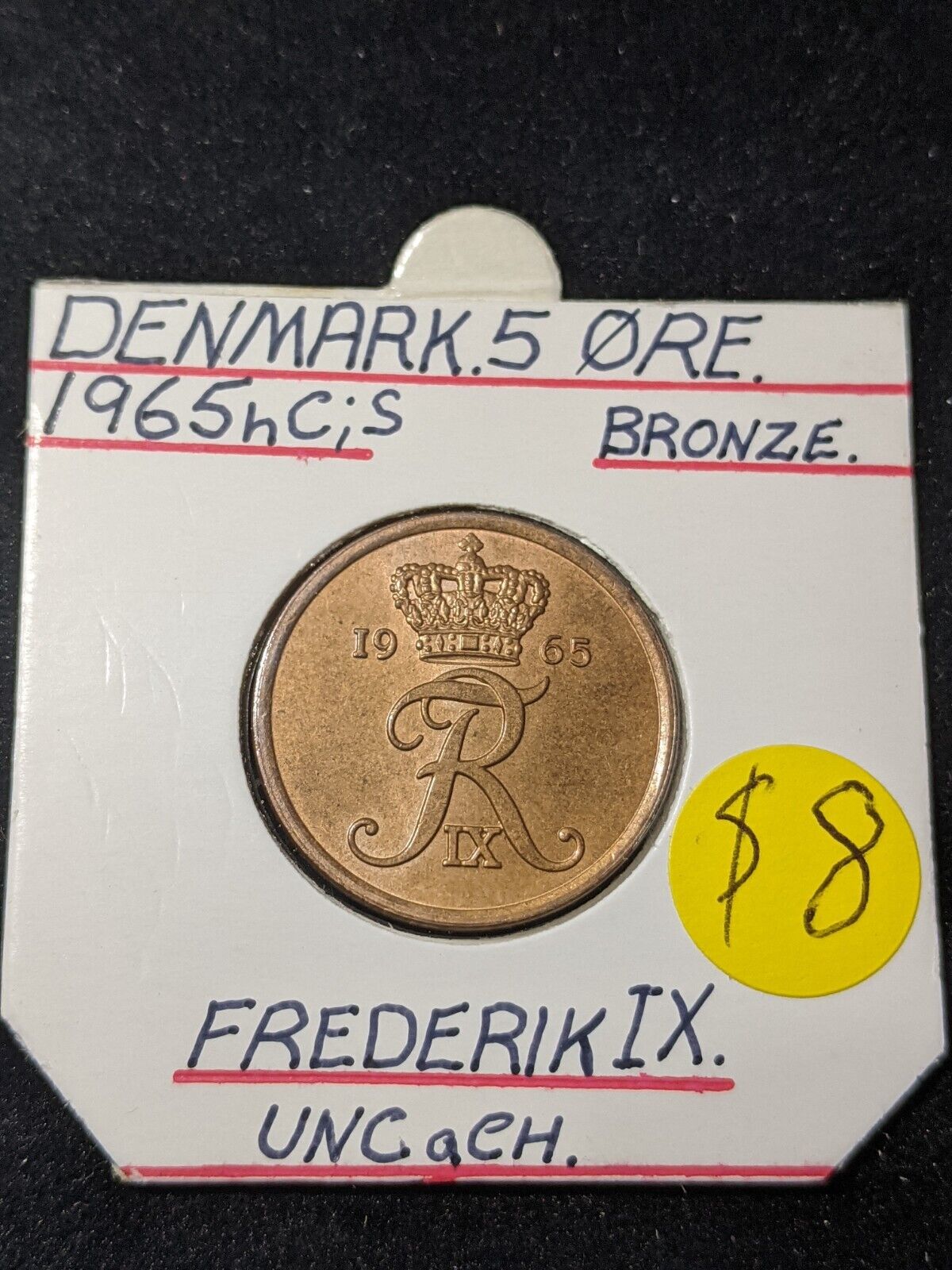 Denmark 1965 h 5 Ore KM# 848.1