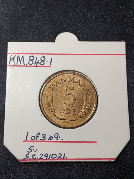 Denmark 1965 h 5 Ore KM# 848.1