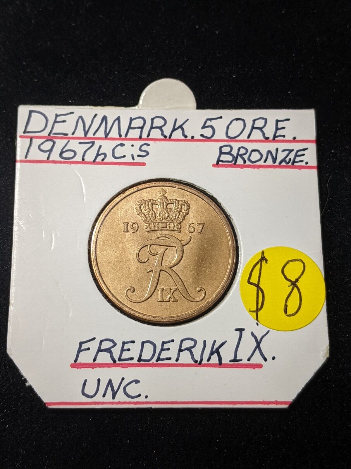 Denmark 1967 h 5 Ore KM# 848.1