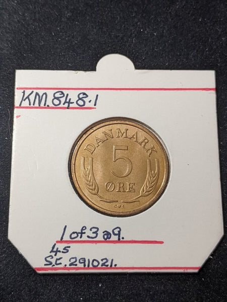 Denmark 1967 h 5 Ore KM# 848.1