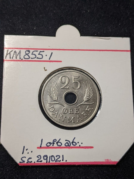 Denmark 1967 h 25 Ore KM# 855.1