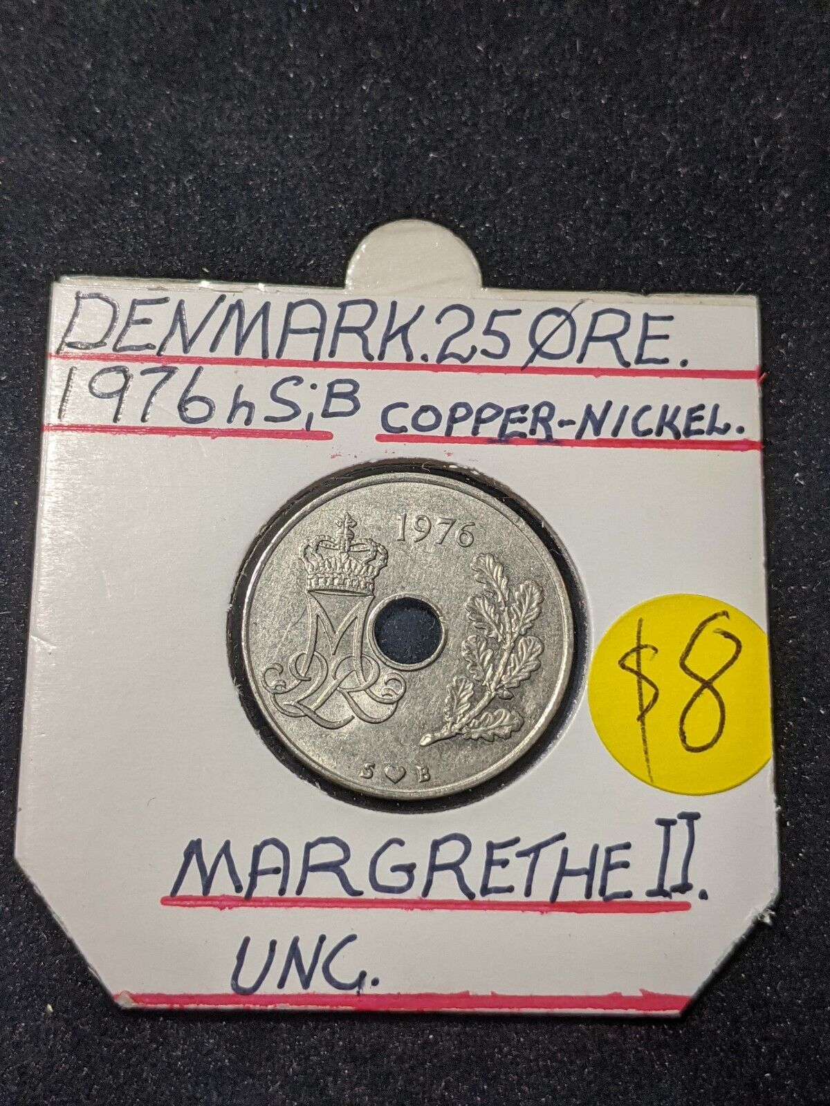 Denmark 1976 h 25 Ore KM# 861.1