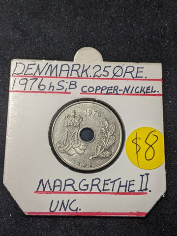 Denmark 1976 h 25 Ore KM# 861.1