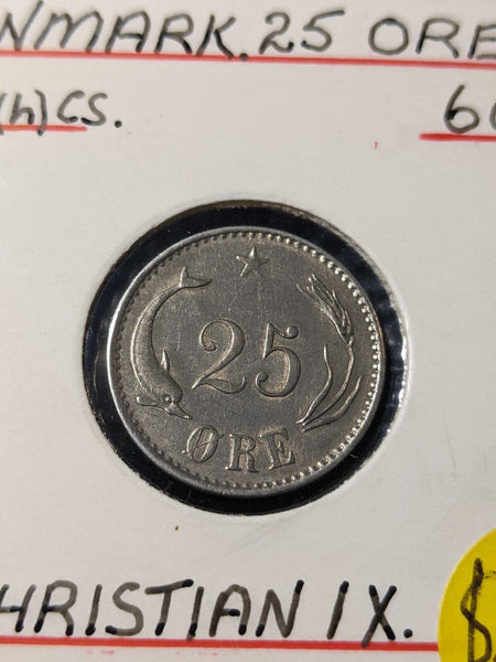 Denmark 1874(h) CS 25 Ore KM# 796.1