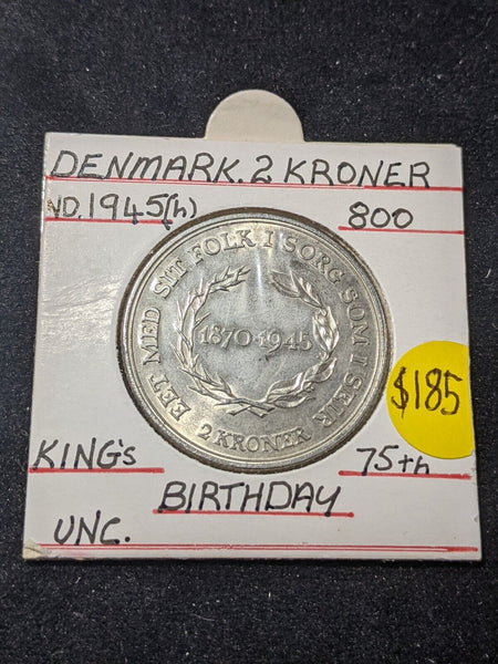 Denmark 1945 (h) N; S 2 Kroner KM# 836