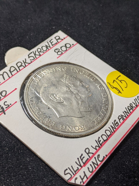 Denmark 1960 (h) C; S 5 Kroner KM# 852