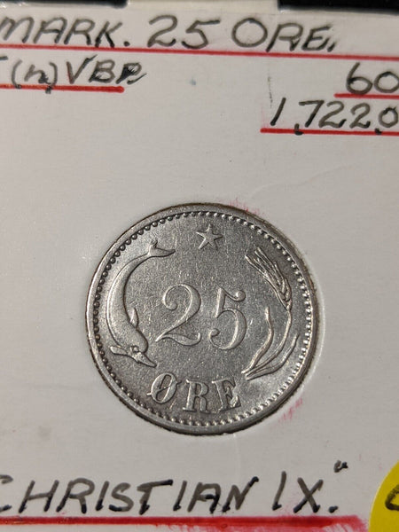 Denmark 1905 (h) VBP 25 Ore KM# 796.2