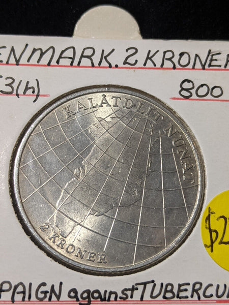 Denmark 1953 (h) N; S 2 Kroner KM# 844