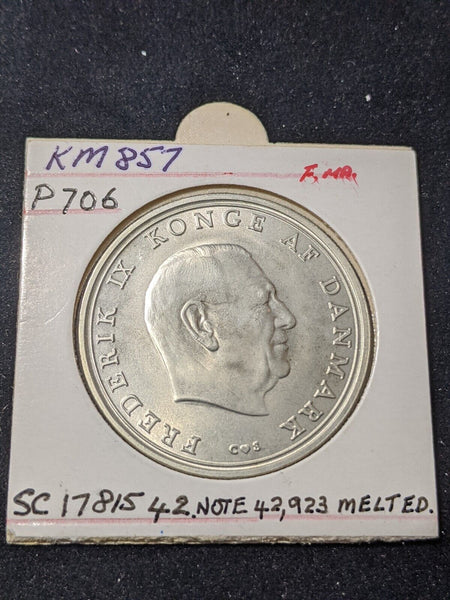 Denmark 1968 (h) C; S 10 Kroner KM# 856