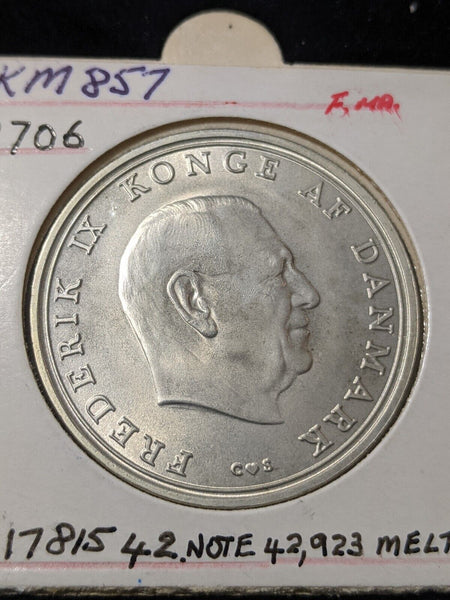 Denmark 1968 (h) C; S 10 Kroner KM# 856