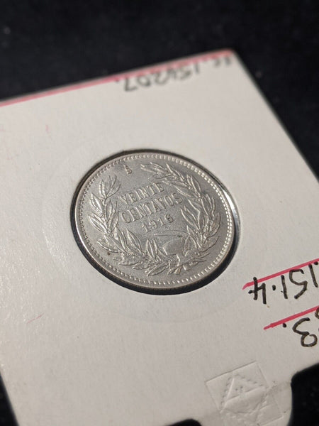 Chile 1916 20 Centavos KM# 151.4