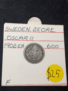 Sweden 1902 EB 25 Ore KM# 739